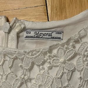 White lace Mayoral dress.Size 10-12 for kids.Worn once,but it’s like brand new.
